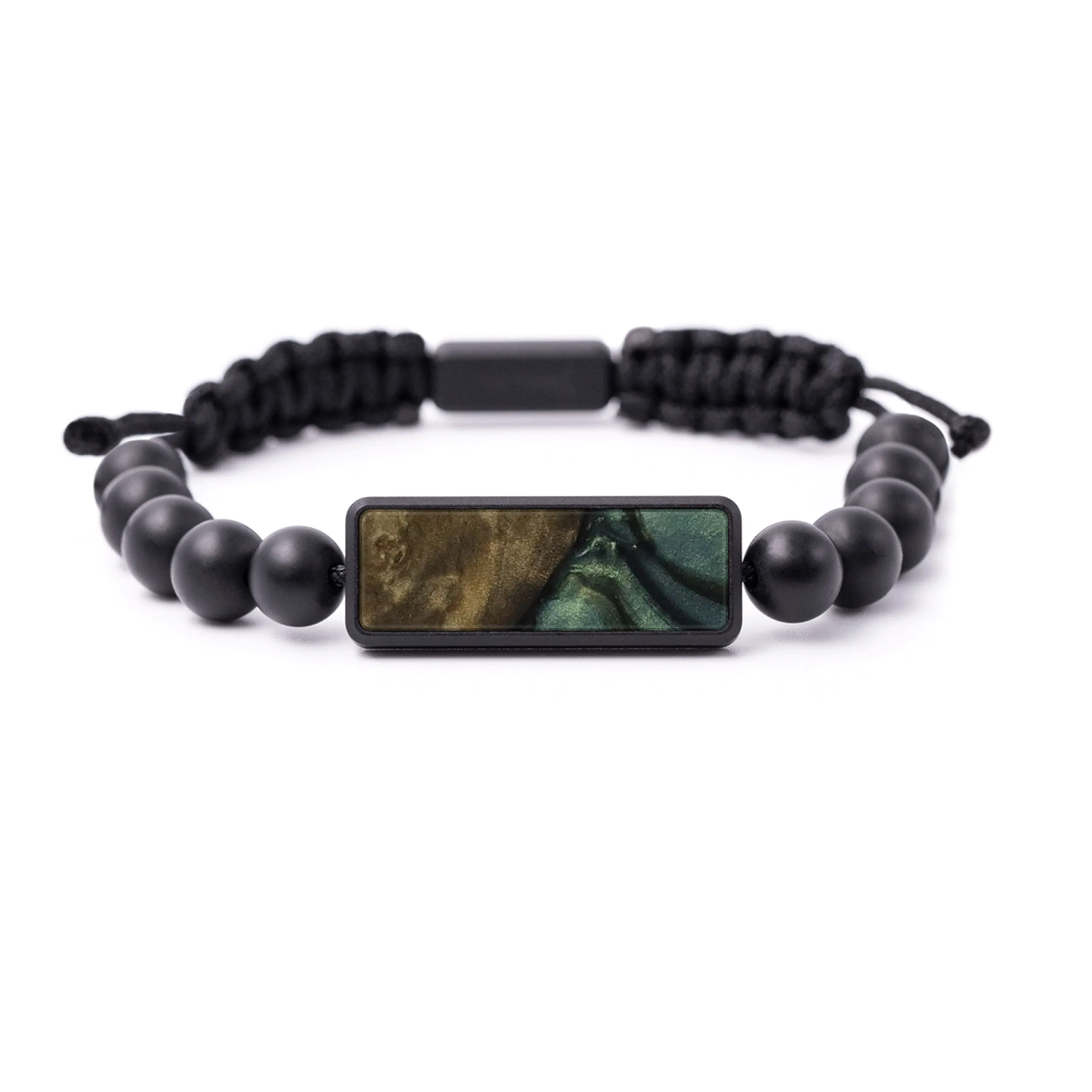 Bead Wood Resin Bracelet - Hesham (Dark Green, 589928)