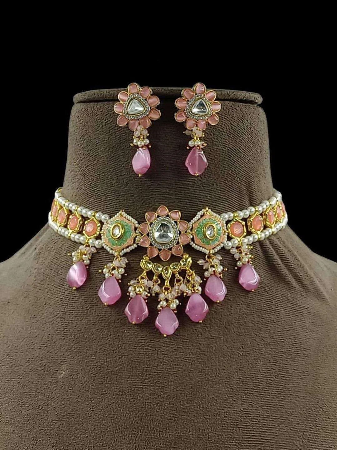 Beaded Polki Kundan Choker Set