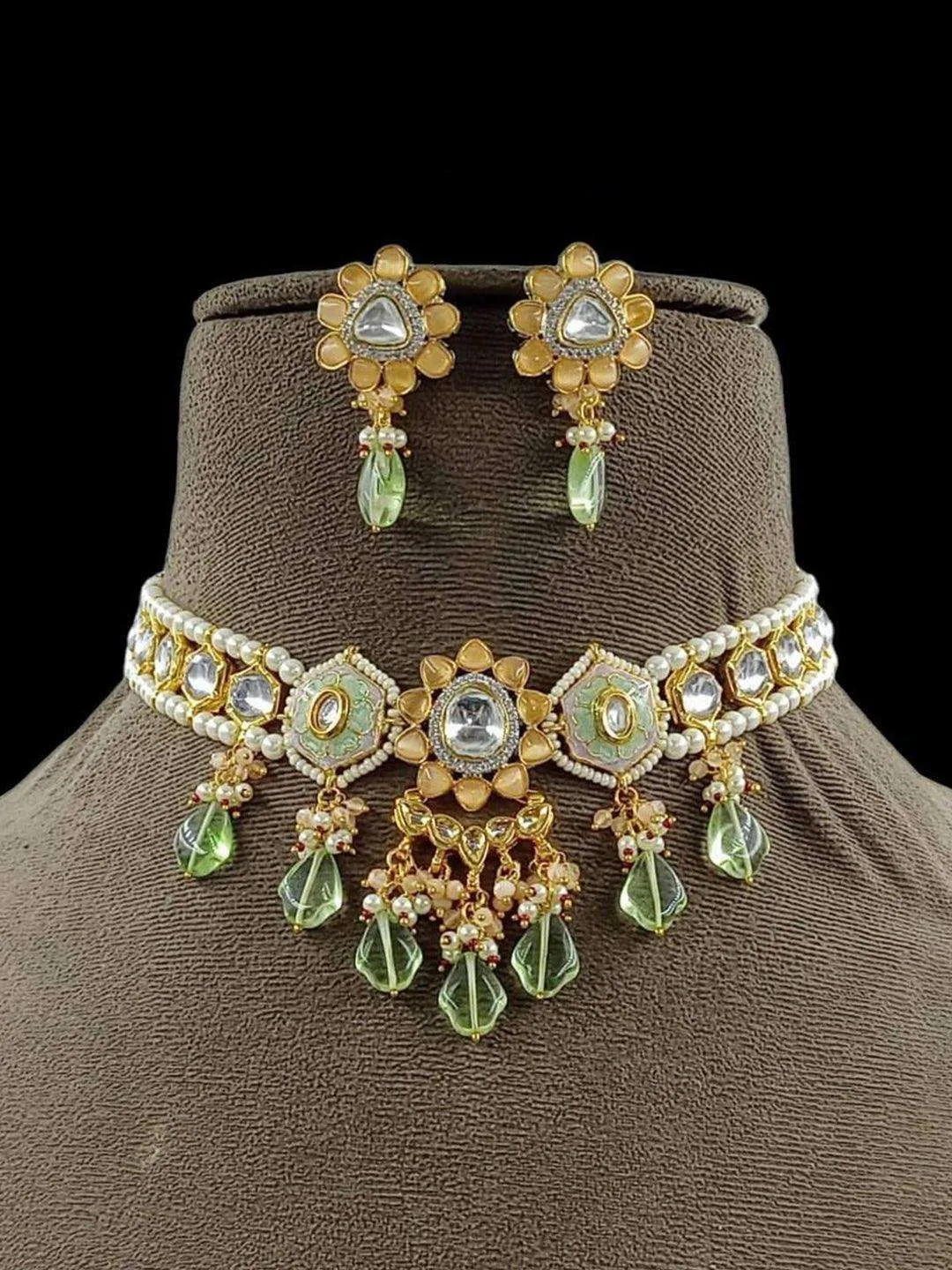 Beaded Polki Kundan Choker Set