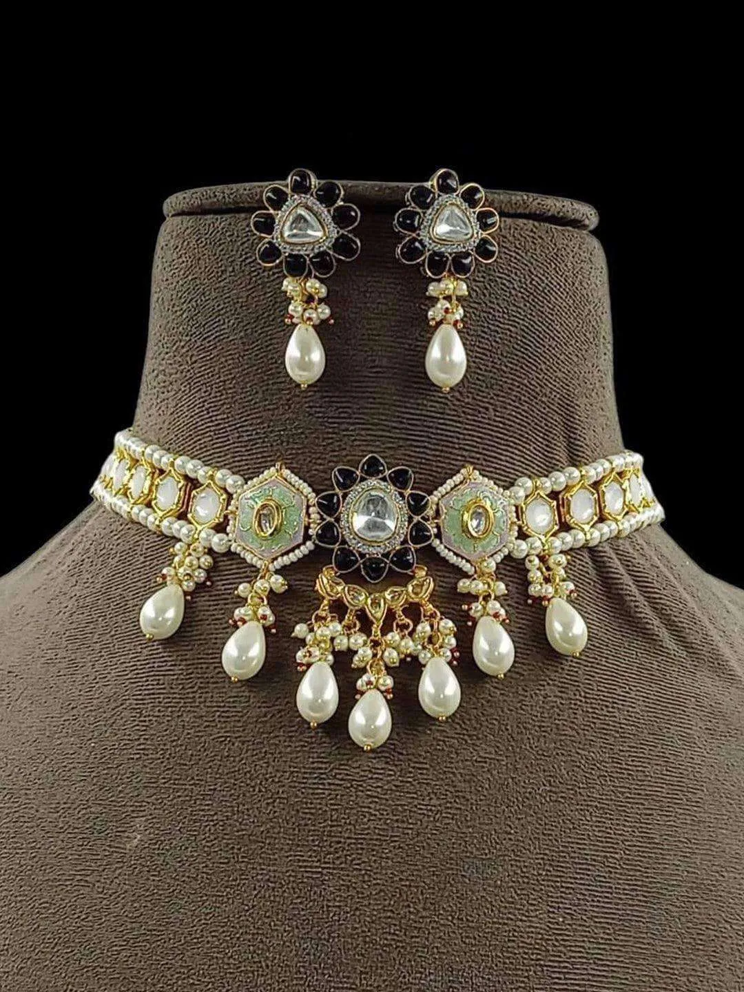 Beaded Polki Kundan Choker Set