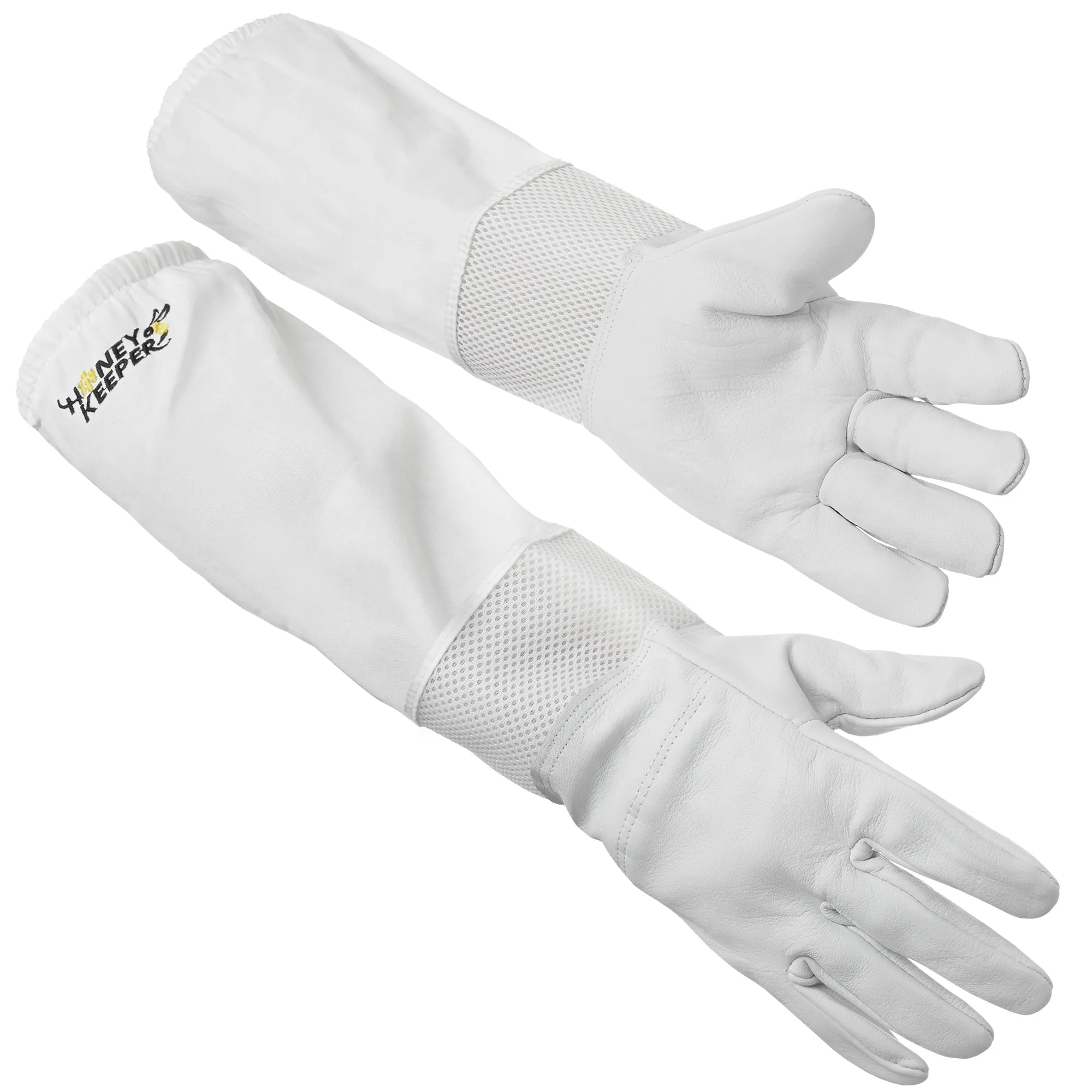 Beekeeping Ventilated Gloves, Goatskin Leather and Canvas Sleeve