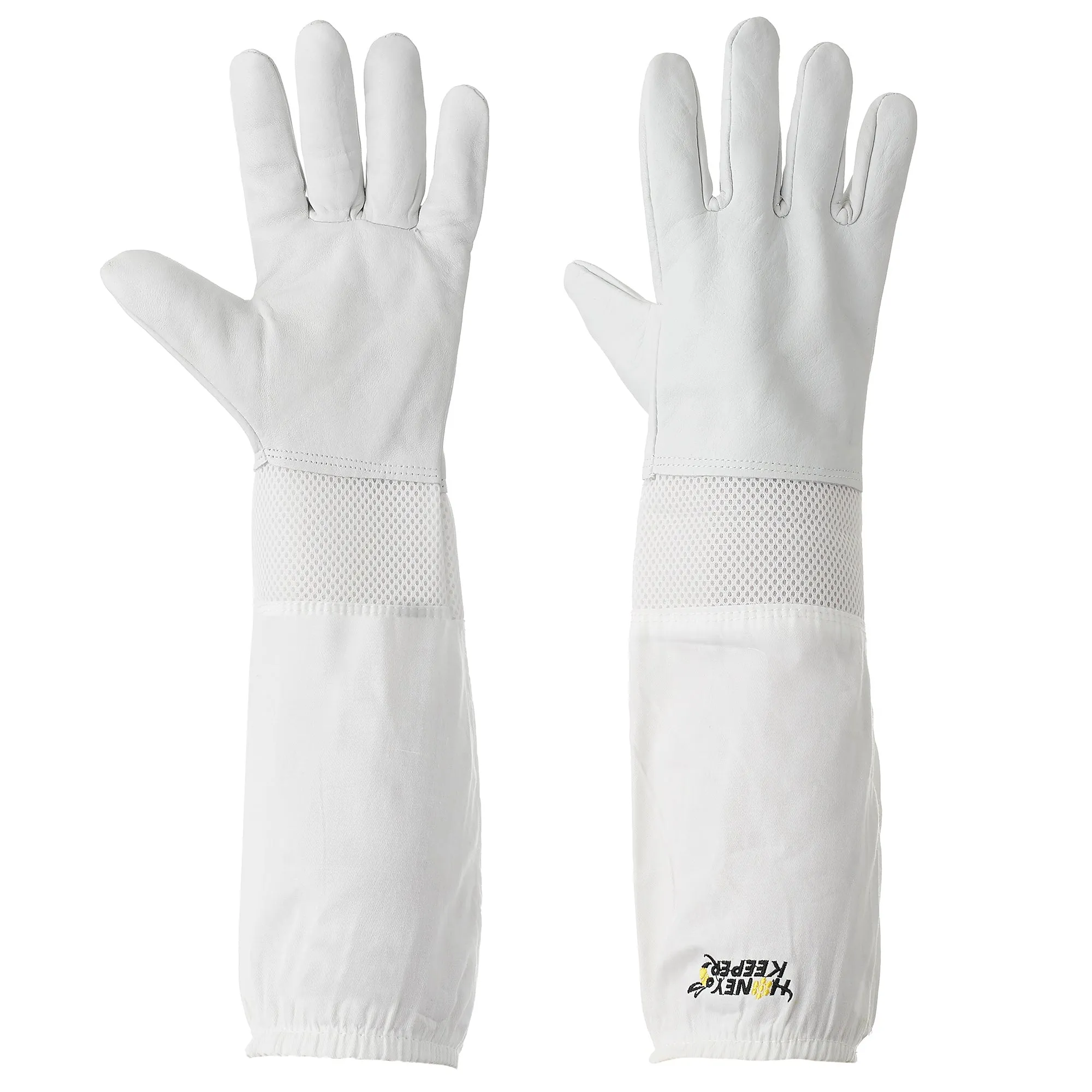 Beekeeping Ventilated Gloves, Goatskin Leather and Canvas Sleeve