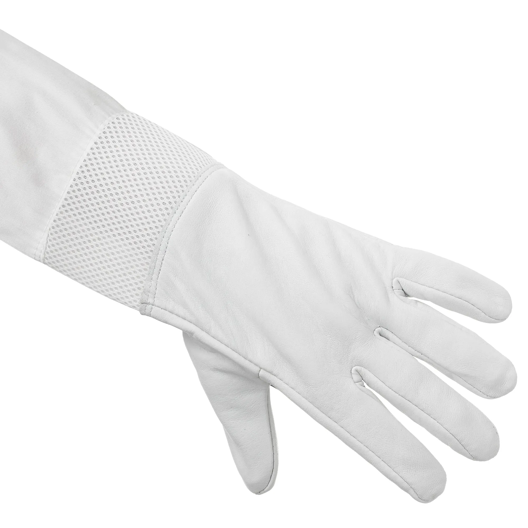 Beekeeping Ventilated Gloves, Goatskin Leather and Canvas Sleeve