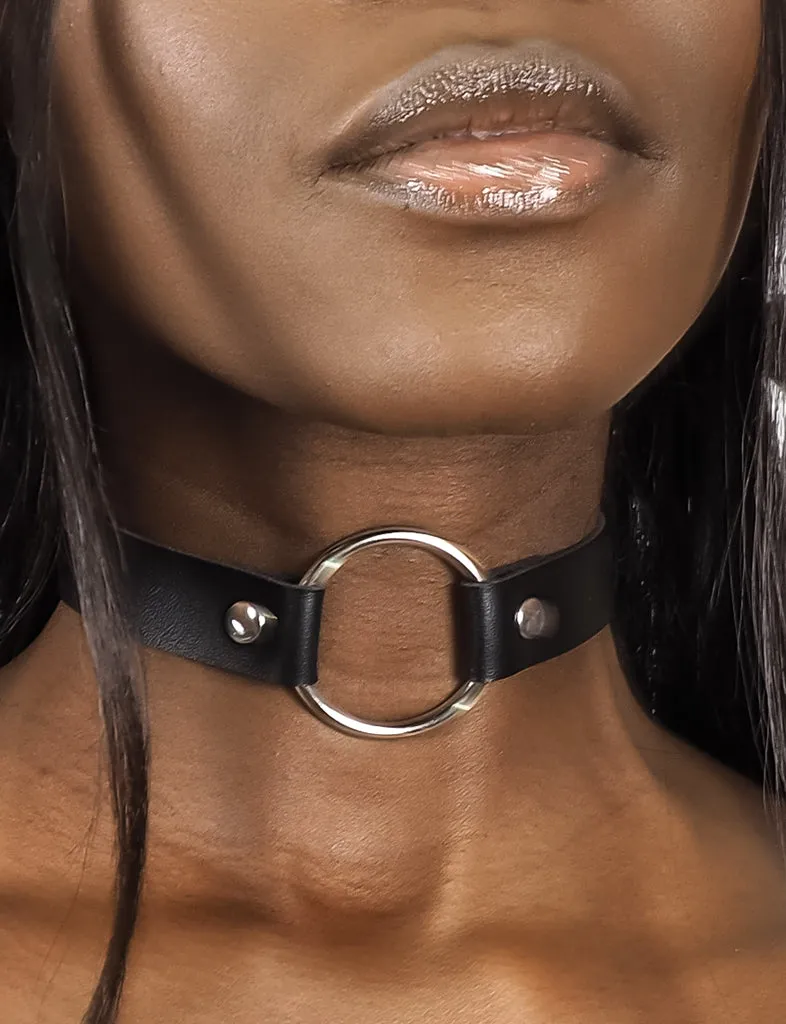 BIG O BULL RING CHOKER - BLACK