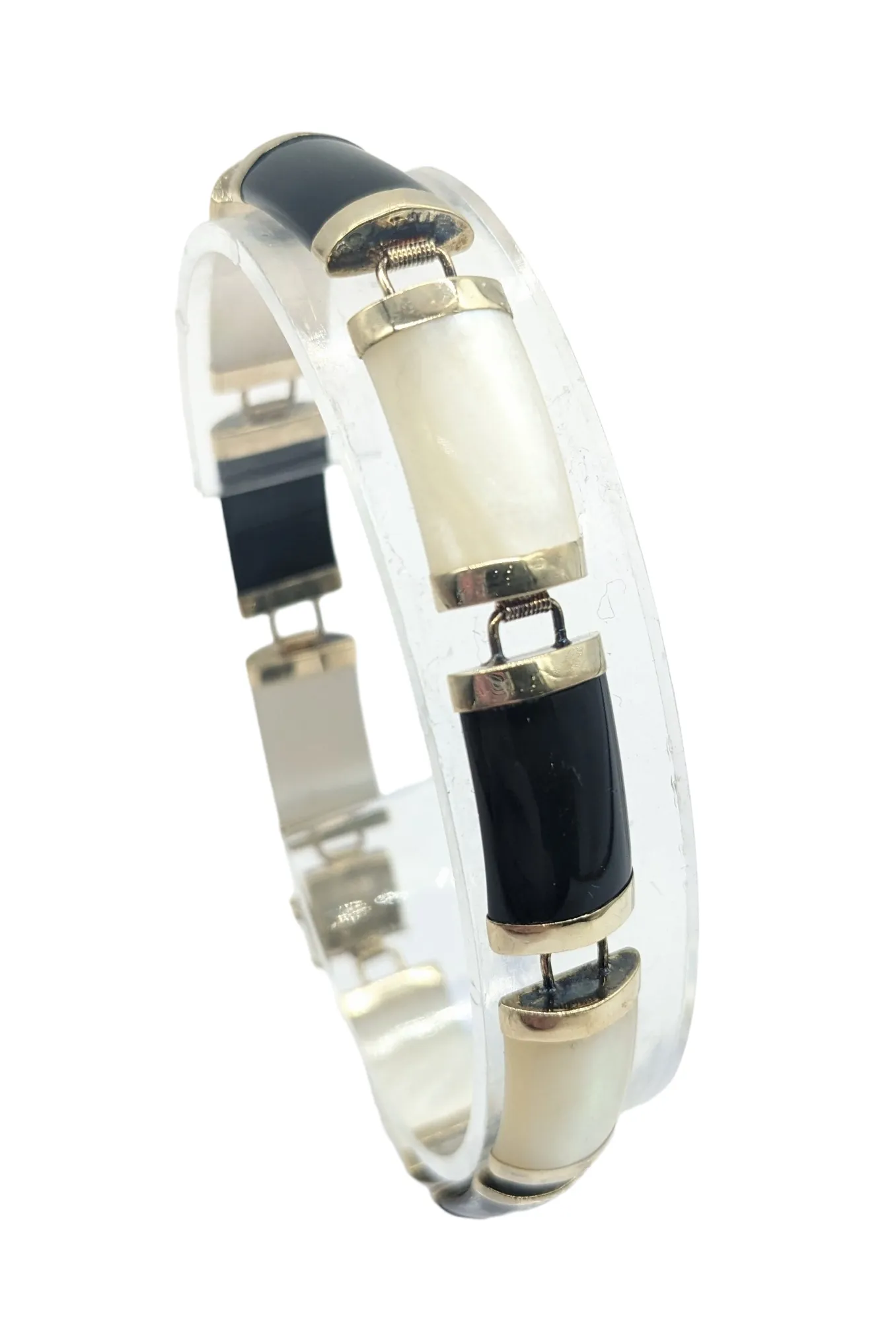 Black Onyx and Mother of Pearl Bracelet