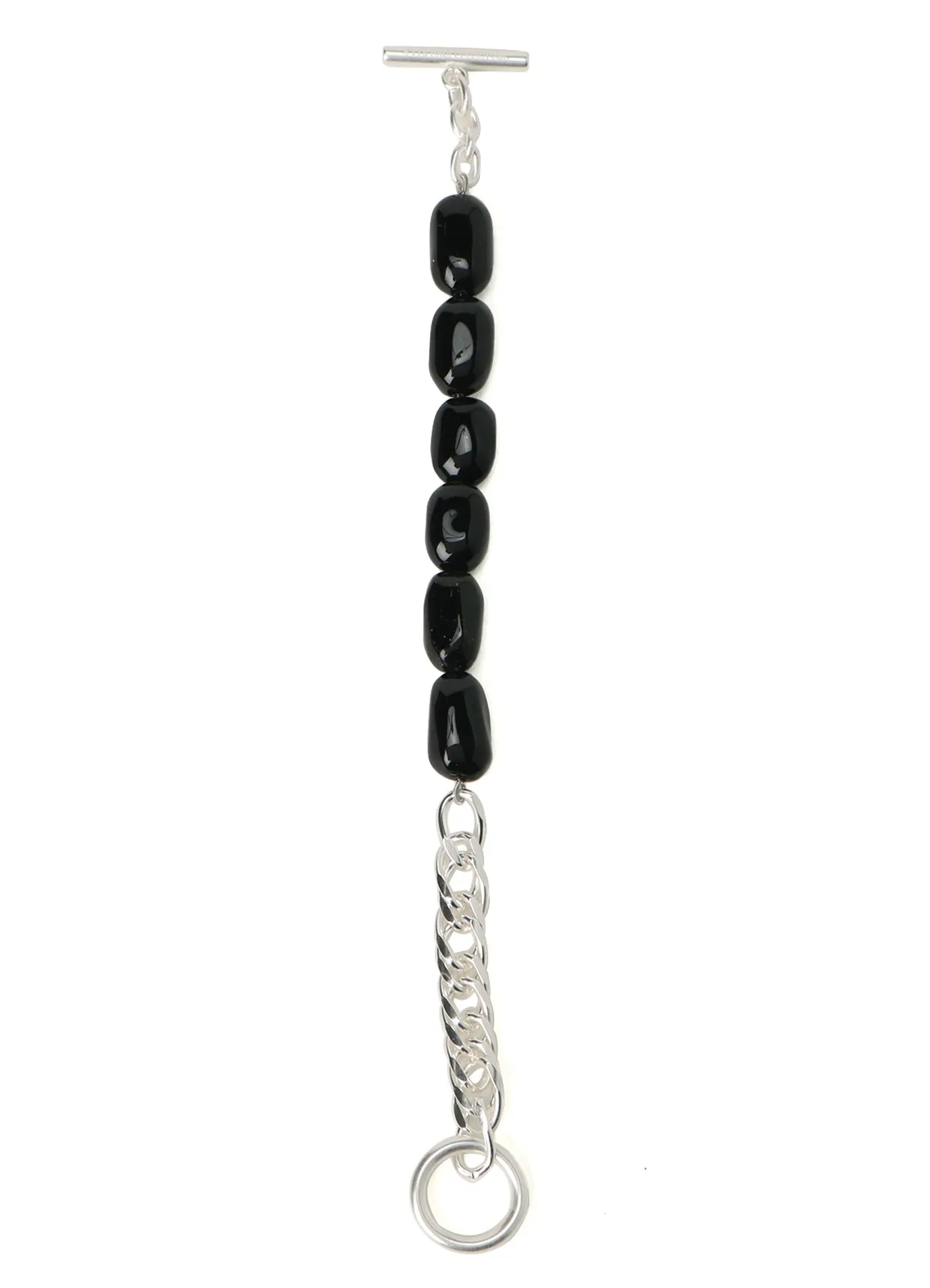 BLACK ONYX   BRASS SCREW-CHAIN BRACELET