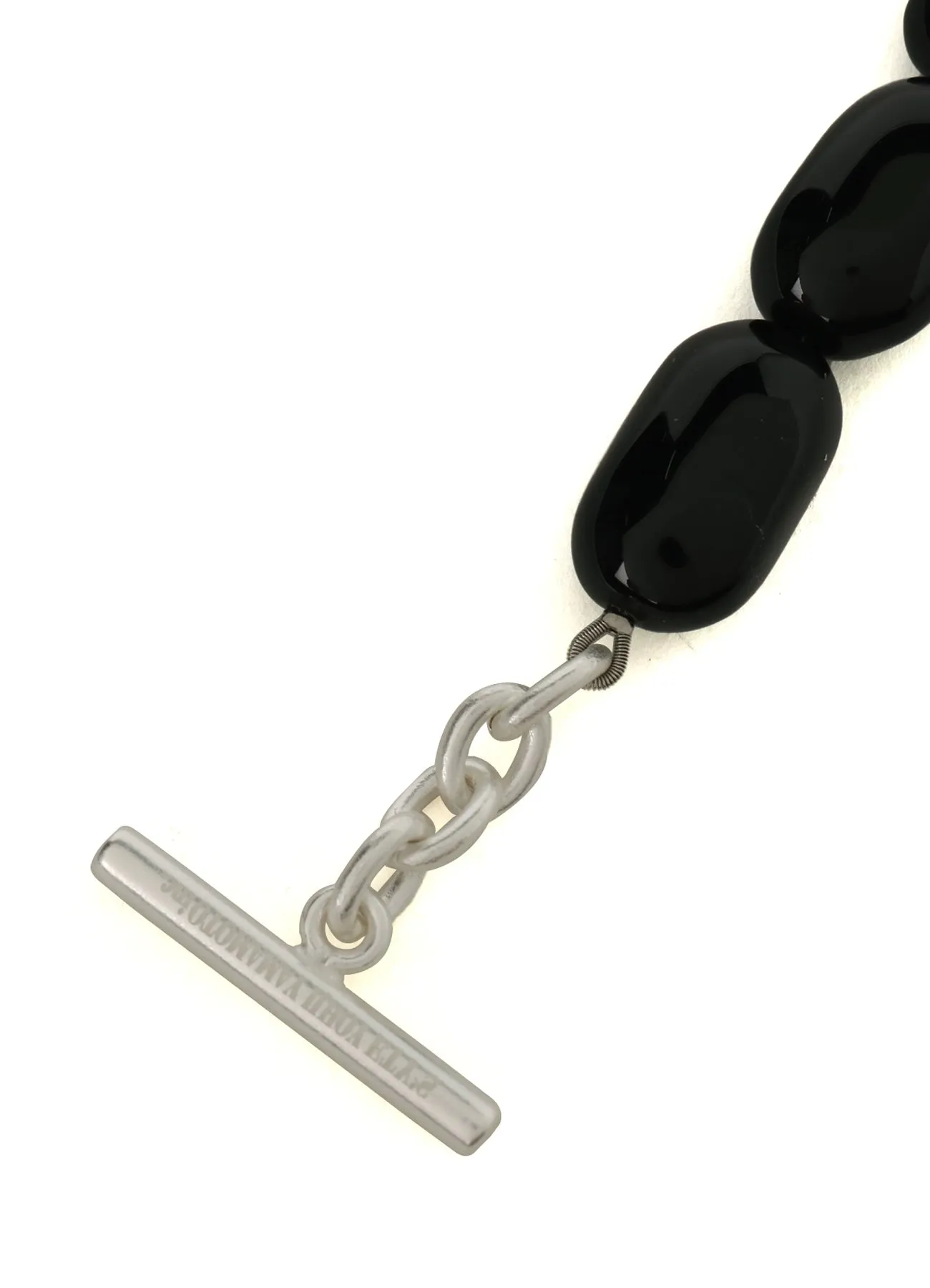 BLACK ONYX   BRASS SCREW-CHAIN BRACELET