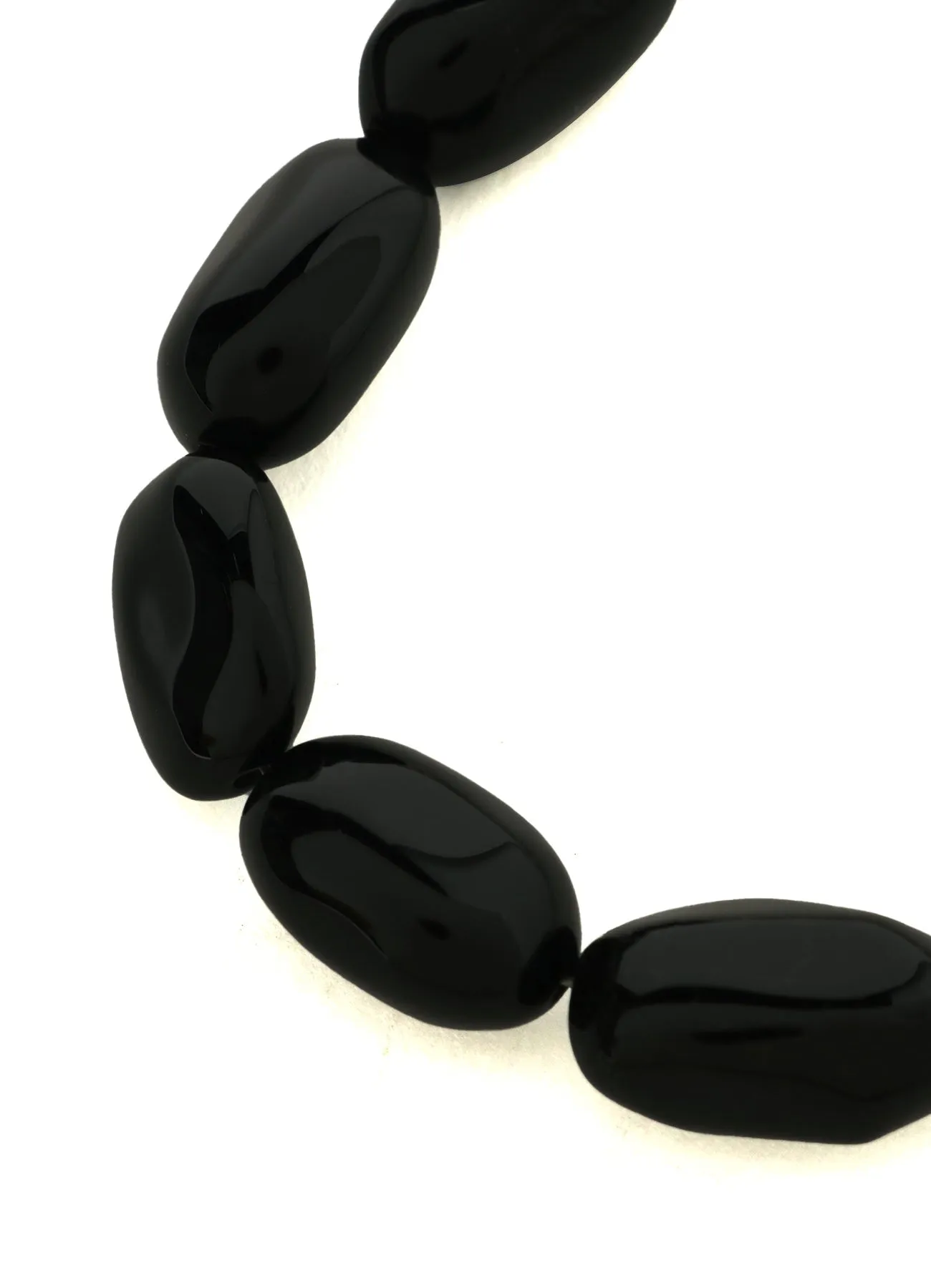 BLACK ONYX   BRASS SCREW-CHAIN BRACELET