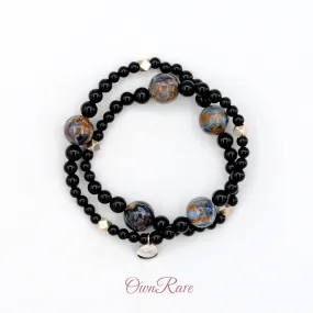 Black Onyx Peter stone fashion personality double loop gemstone bracelet