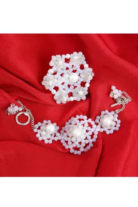 Blossoming Pearl Ring And Bracelet Set - Jewellery