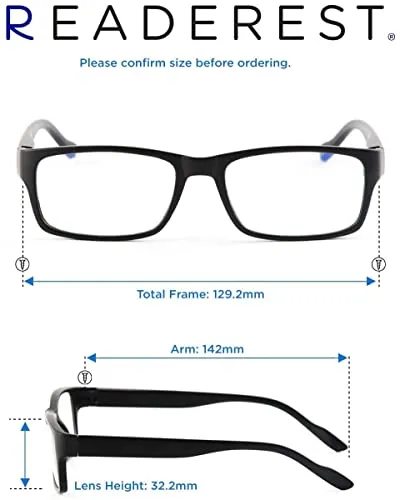 Blue-Light-Blocking-Reading-Glasses-Black-2-75-Magnification Anti Glare