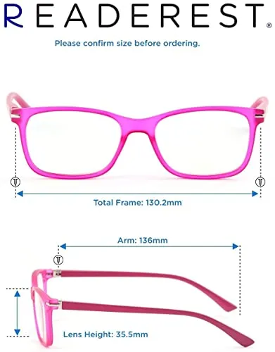 Blue-Light-Blocking-Reading-Glasses-Pink-2-75-Magnification-Computer-Glasses