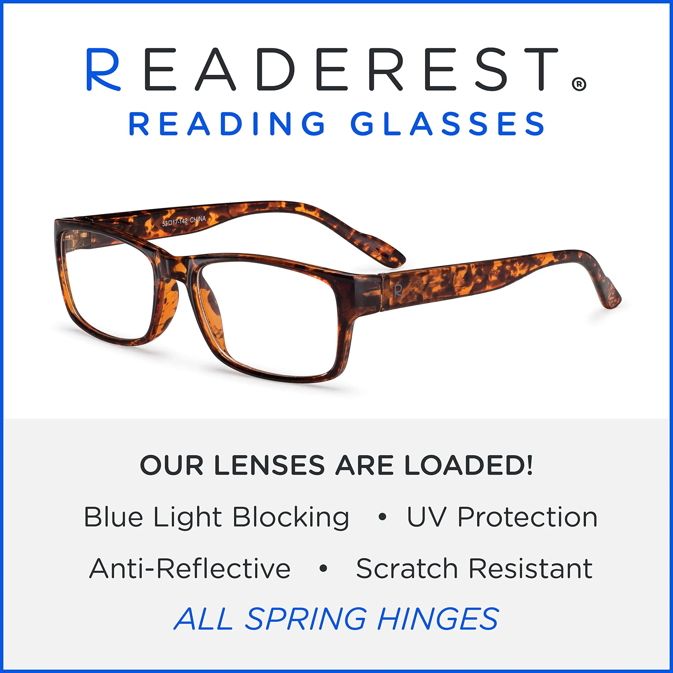 Blue-Light-Blocking-Reading-Glasses-Tortoise-0-50-Magnification Anti Glare