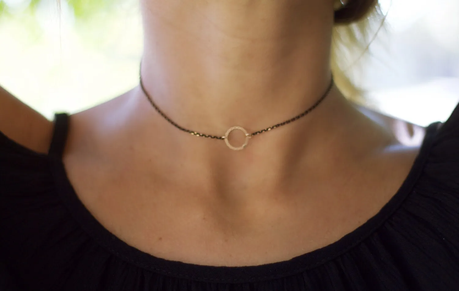 Boho Open Circle Choker Necklace