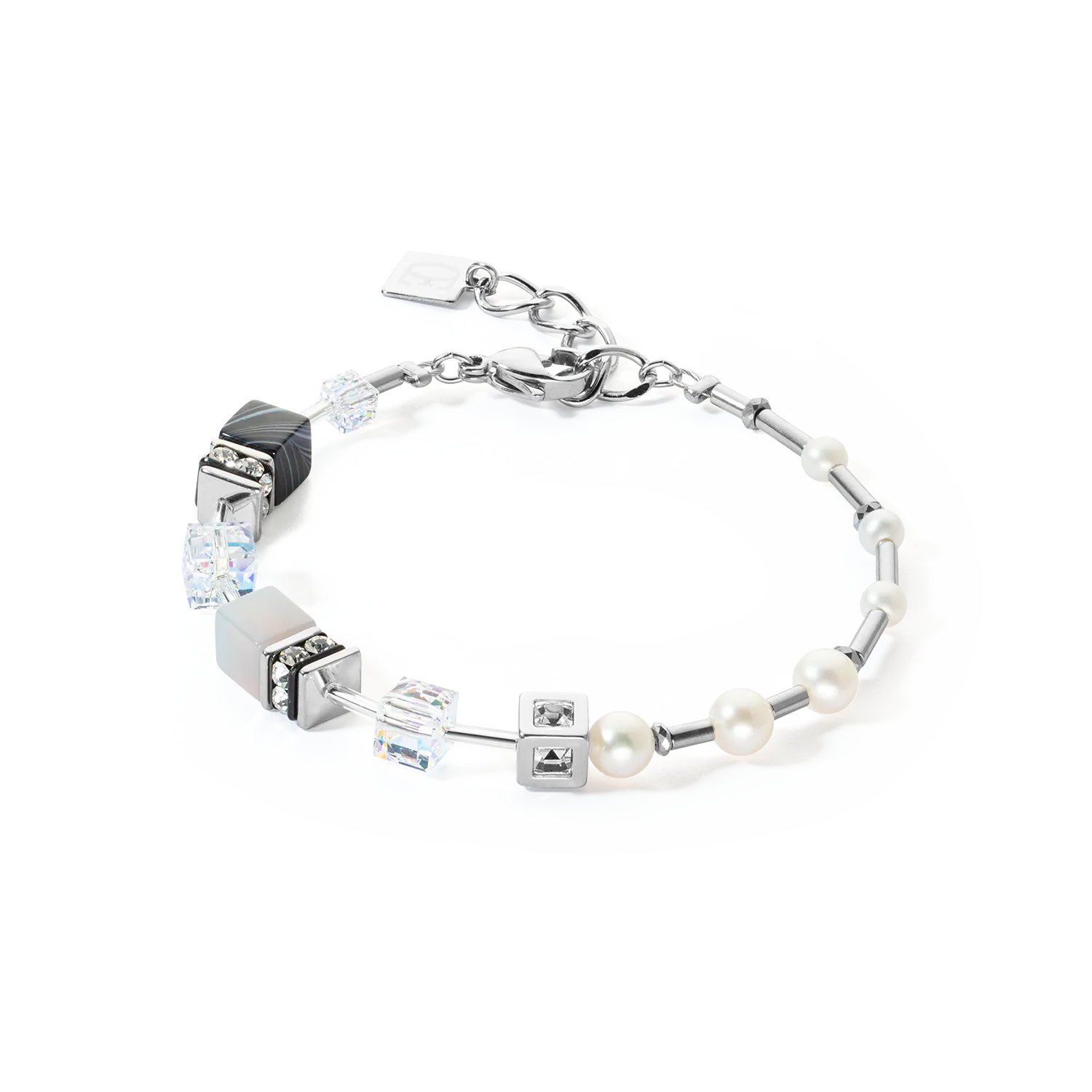 Bracelet GeoCUBE® Fusion Precious Pearl Mix silver-grey