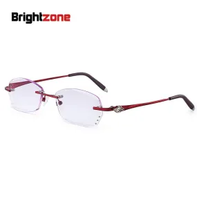 Brightzone Women's Rimless Square Alloy Acetate Reading Glasses W522