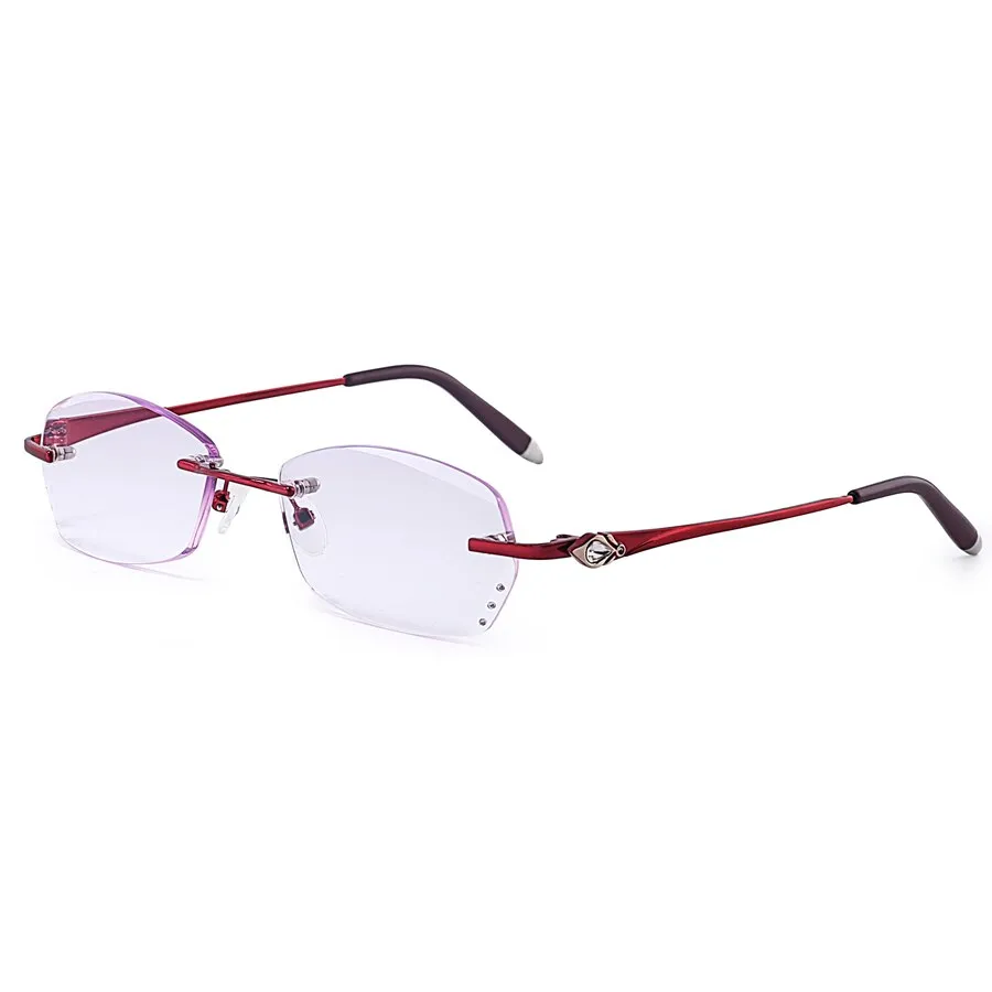 Brightzone Women's Rimless Square Alloy Acetate Reading Glasses W522