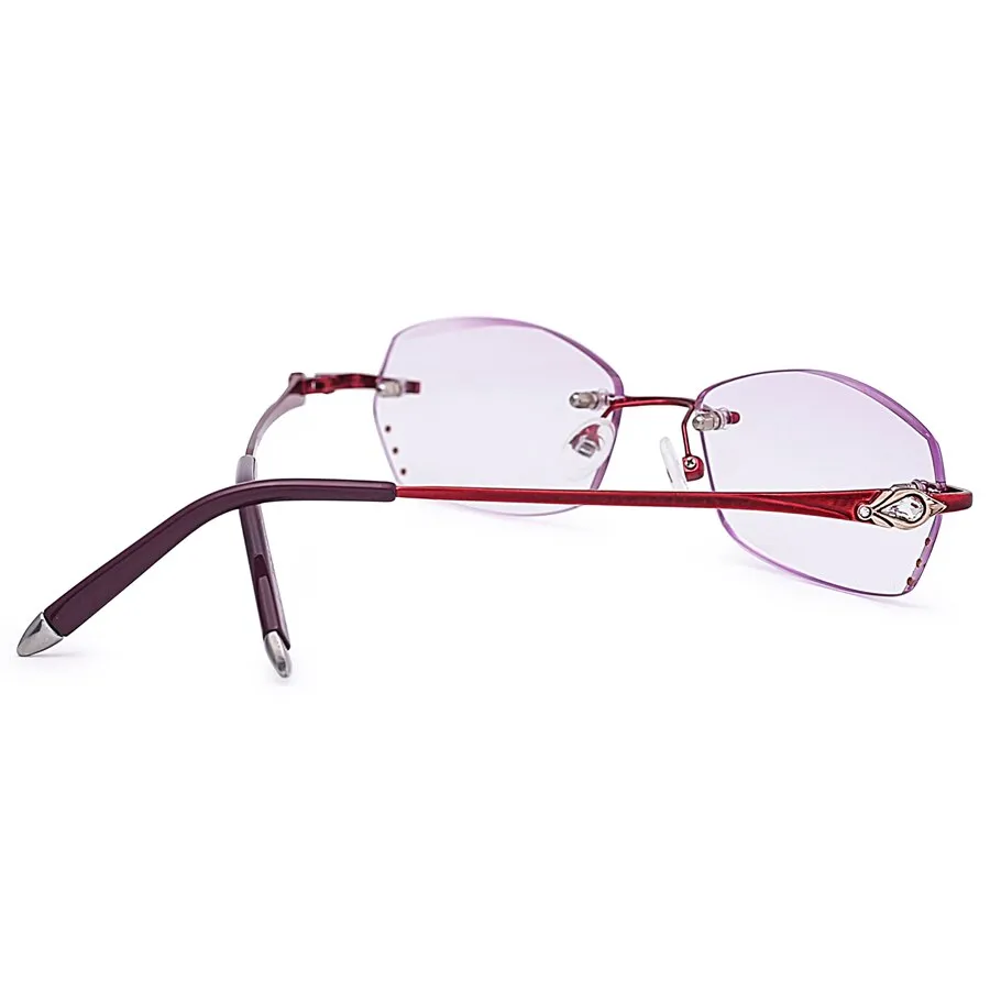 Brightzone Women's Rimless Square Alloy Acetate Reading Glasses W522