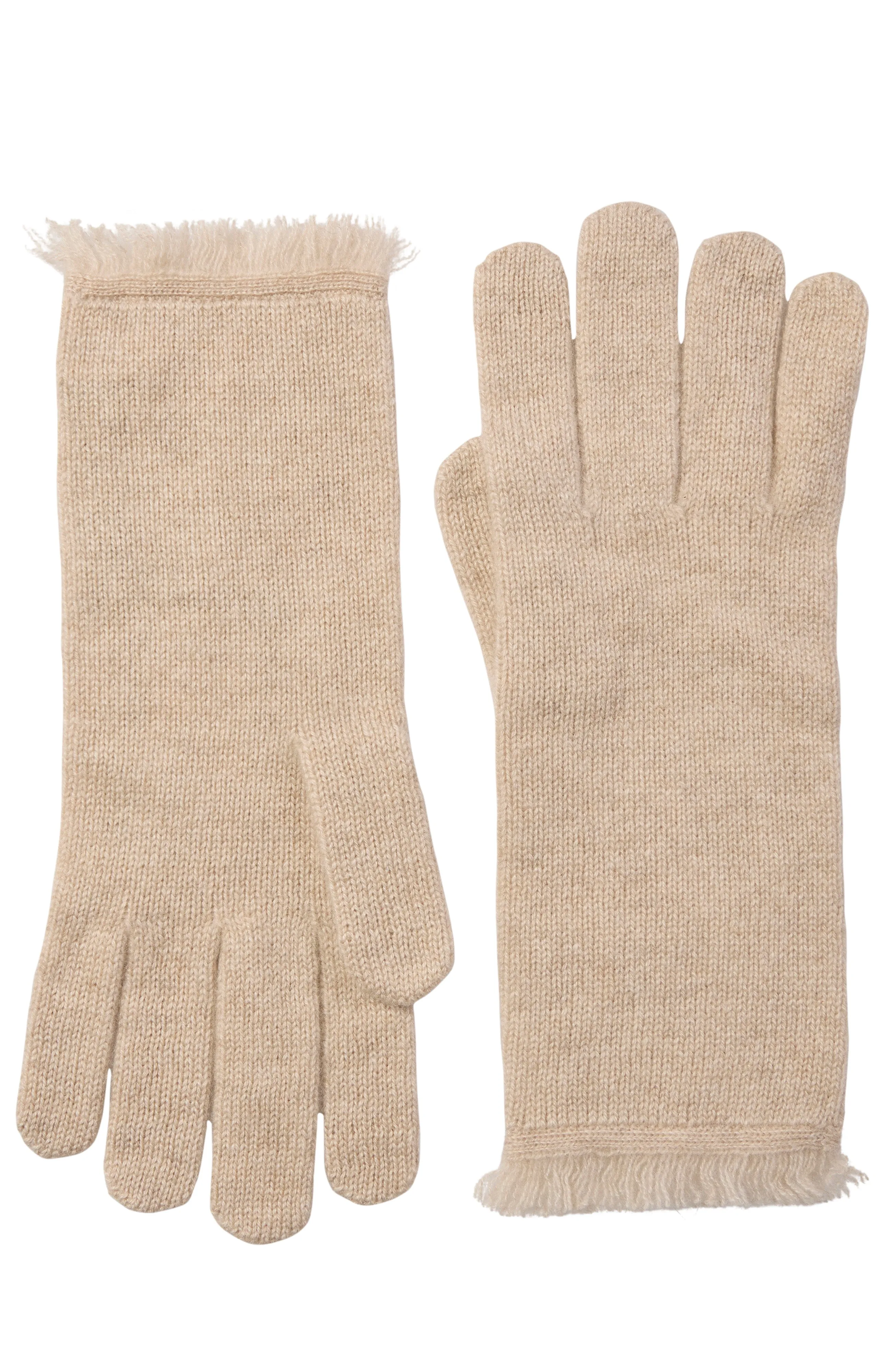 CASHMERE GLOVES WITH FRINGE