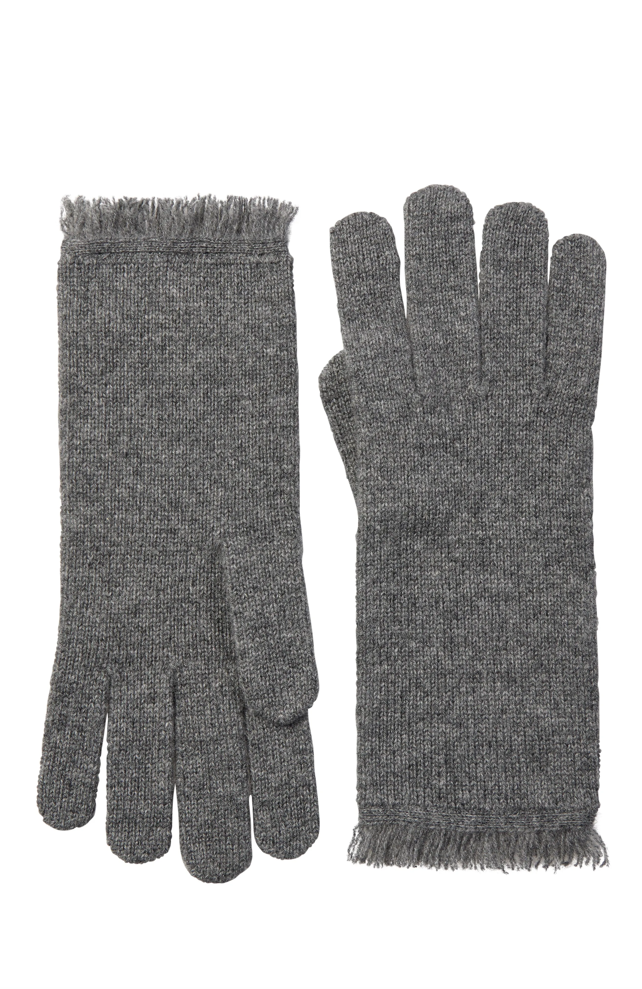 CASHMERE GLOVES WITH FRINGE