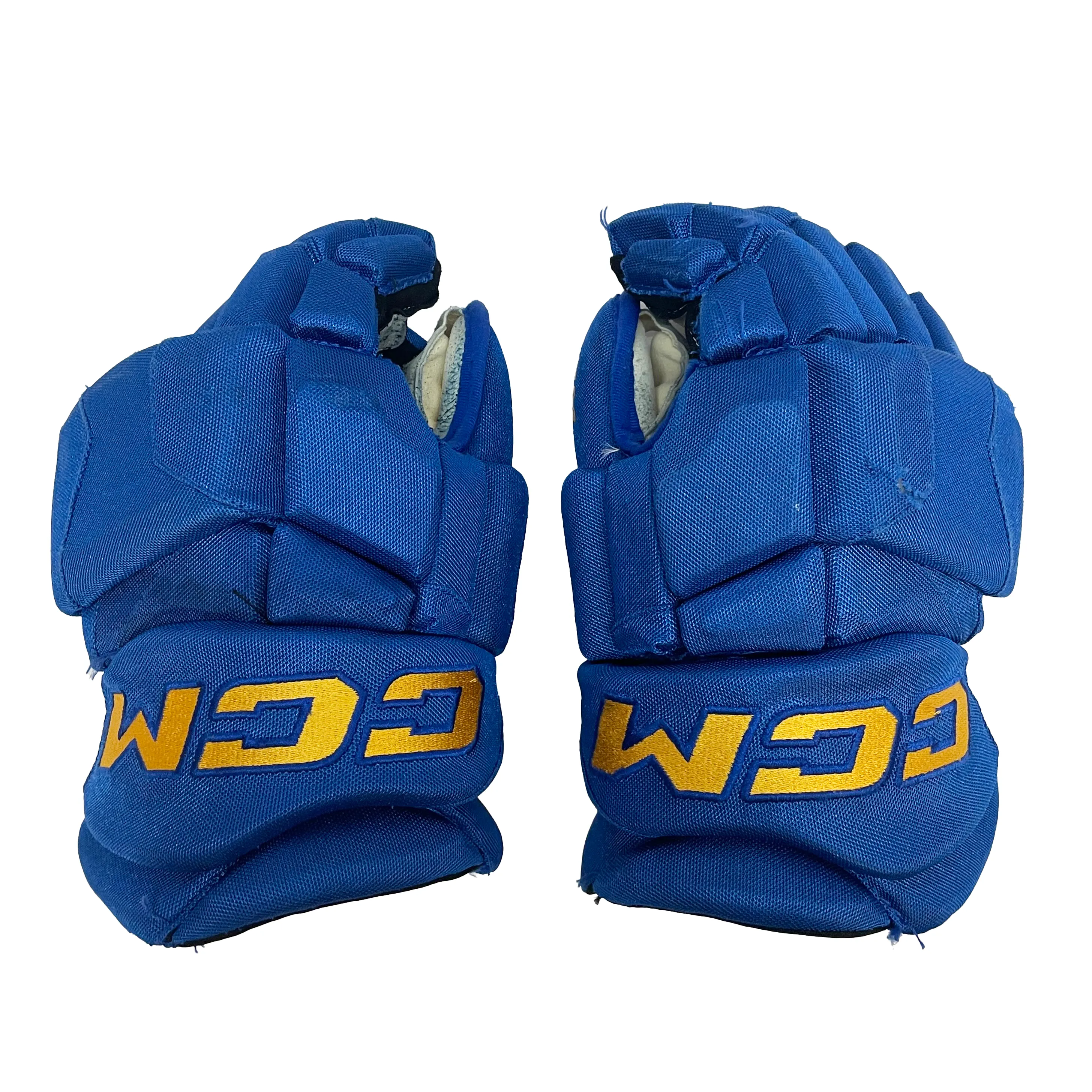 CCM HGJSPP - Used WHL Pro Stock Glove (Blue/Yellow)