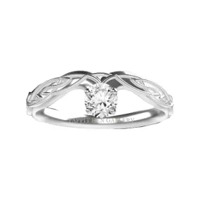 Celtic Flow Wishbone Diamond Engagement Ring in 9ct White Gold