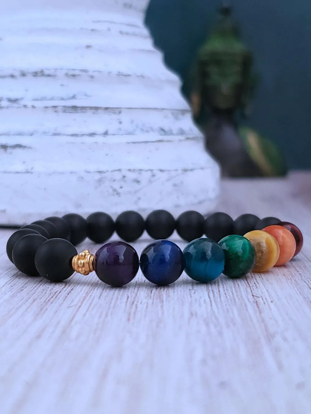 Chakra Bracelets - Tiger's Eye & Onyx