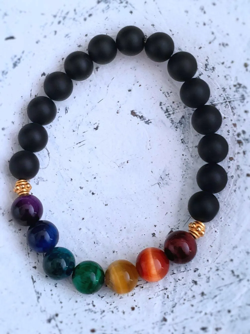 Chakra Bracelets - Tiger's Eye & Onyx