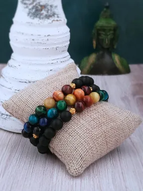 Chakra Bracelets - Tiger's Eye & Onyx