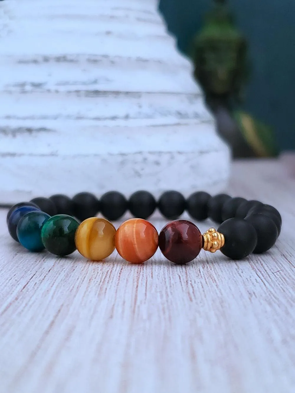 Chakra Bracelets - Tiger's Eye & Onyx