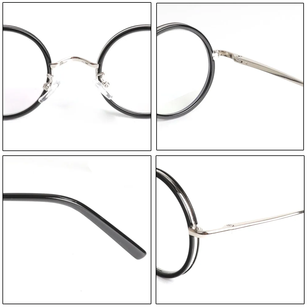 Chashma Ochki Unisex Full Rim Round Alloy Reading Glasses 618