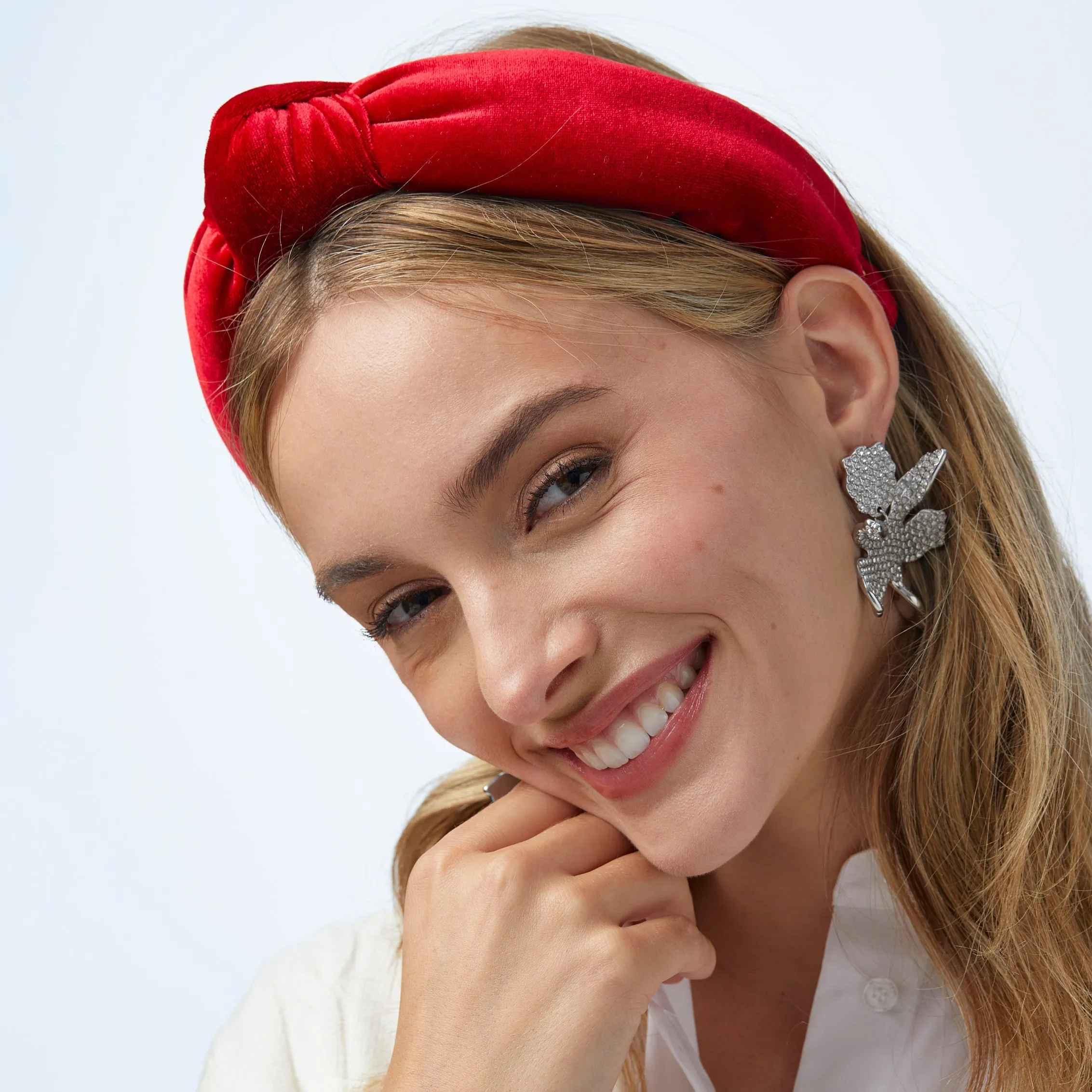 CHERRY RED VELVET HEADBAND