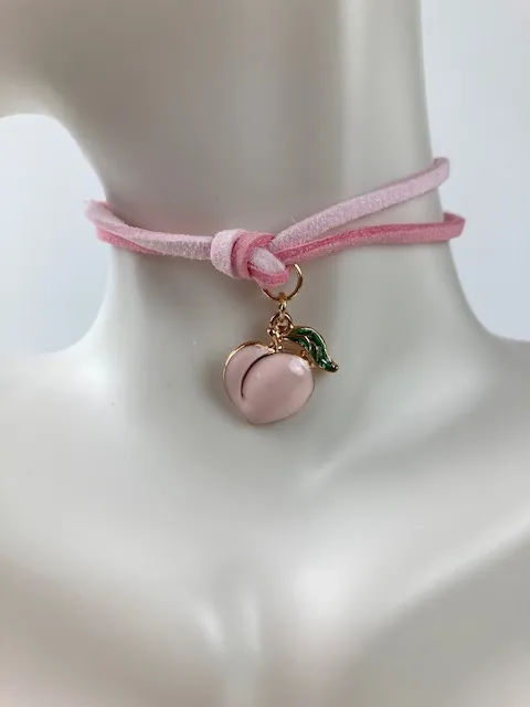 Choker & Necklace / Peach Charm 2pcs