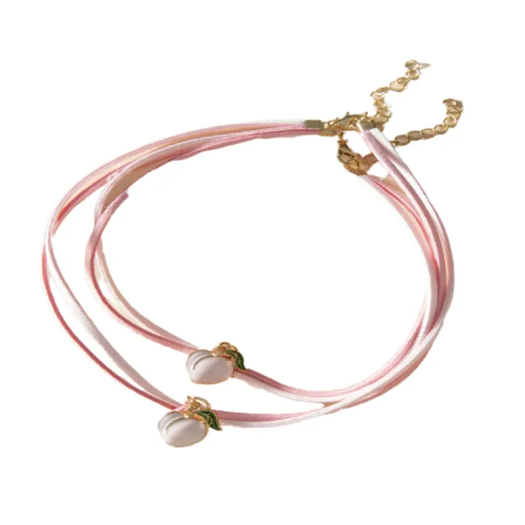 Choker & Necklace / Peach Charm 2pcs