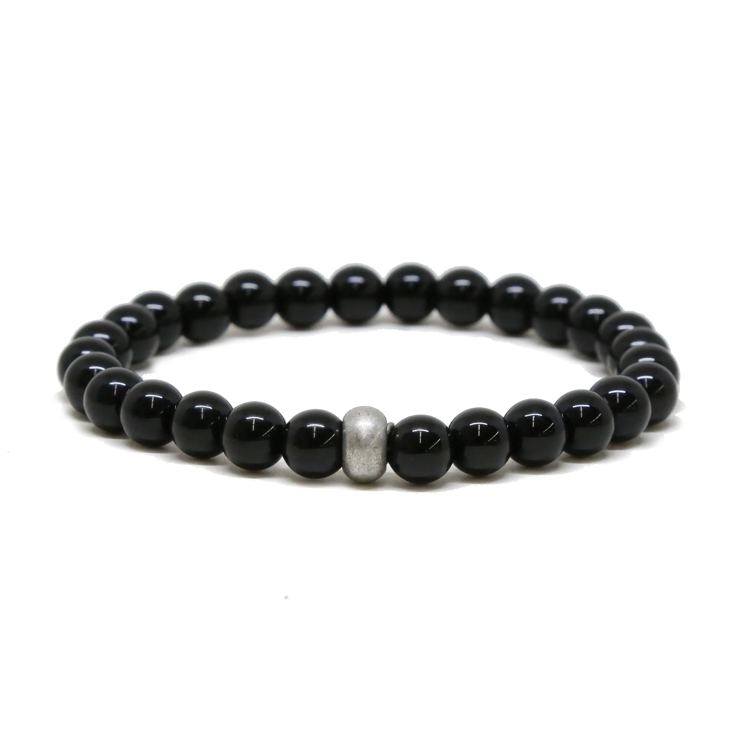 Classic Onyx Beaded Elastic Stretch Bracelet