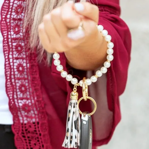 Classic Pearl Key Ring Bracelet