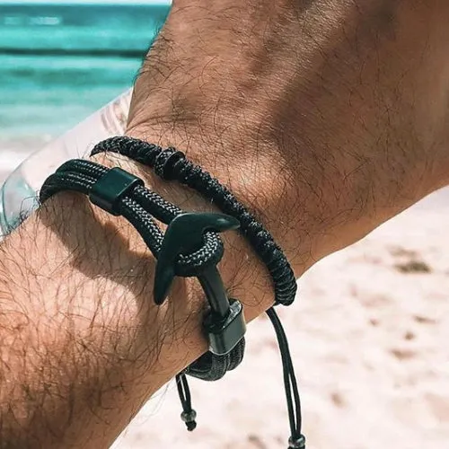 Classy Men Bracelet Macrame Black