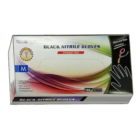 Clean Safety - Black Nitrile Powder-Free Exam Grade Gloves- Box