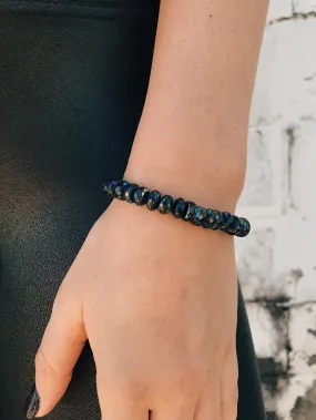 Coated Rainbow Black Onyx Bracelet