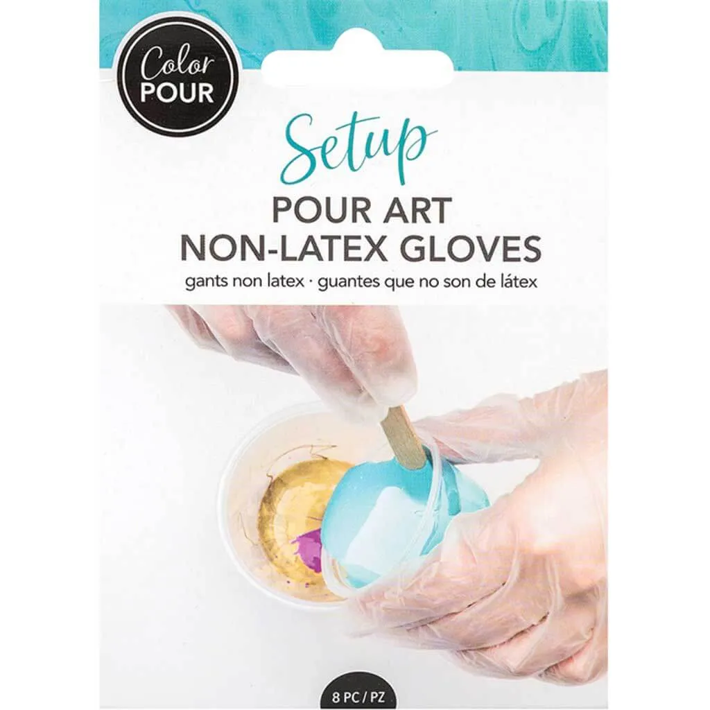 Color Pour Non Latex Gloves 4 Pairs