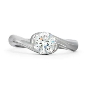 Contour Round Solitaire Engagement Ring