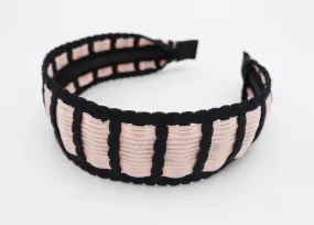 corrugated fabric inserted ladder headband