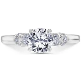 Crown Collection 3 Stone Plain Band Engagement Ring