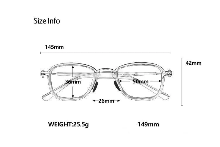 Cubojue Unisex Full Rim Small Irregular Square Acetate Alloy Hyperopic Reading Glasses