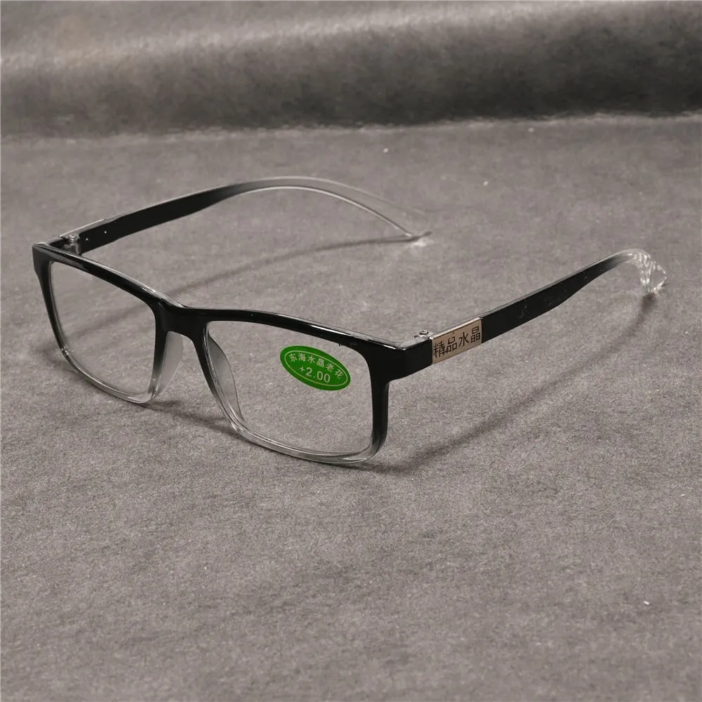 Cubojue Unisex Full Rim Square PC Plastic Presbyopic Reading Glasses