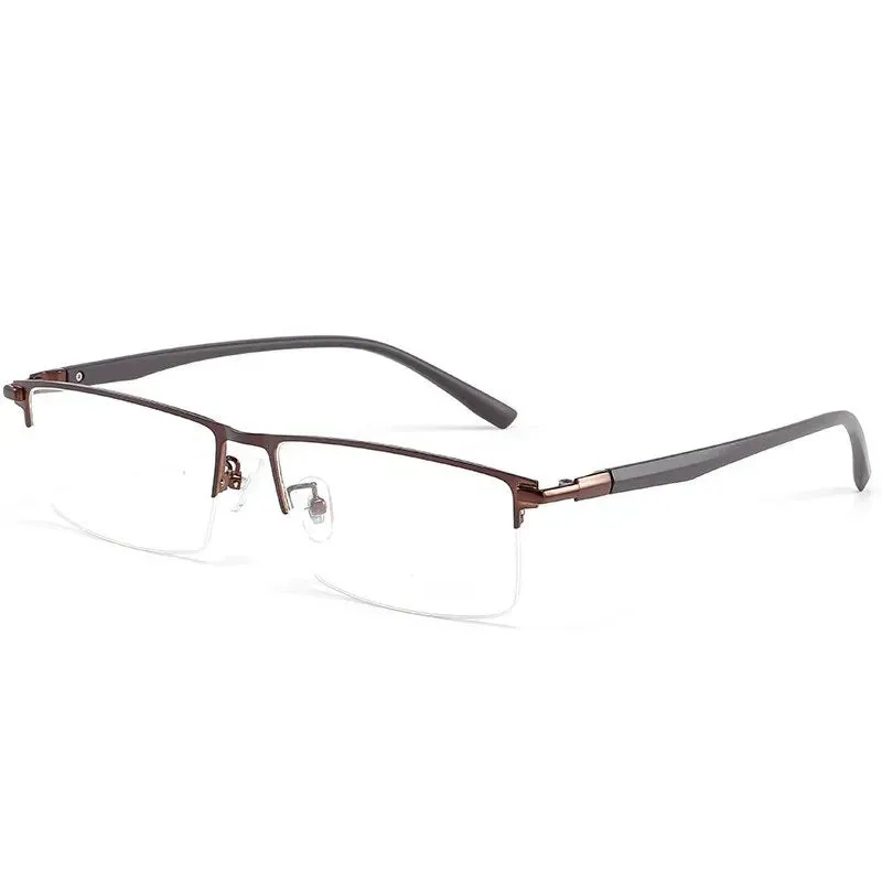 Cubojue Unisex Semi Rim Large Square Alloy Plus Reading Glasses 3016