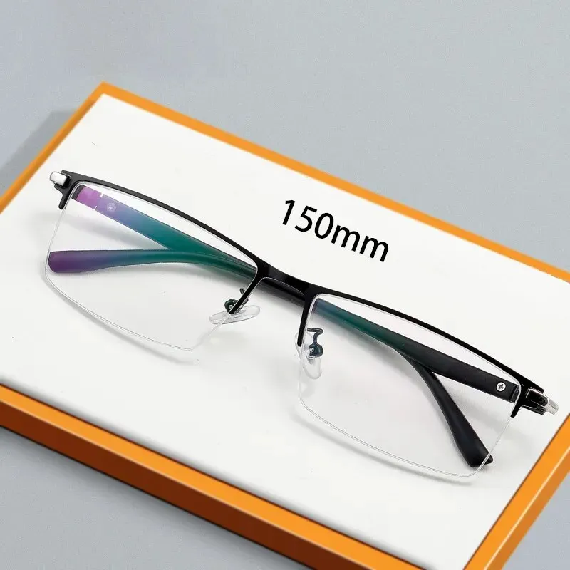 Cubojue Unisex Semi Rim Large Square Alloy Plus Reading Glasses 3016