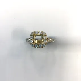 Cushion Halo Engagement Ring Setting