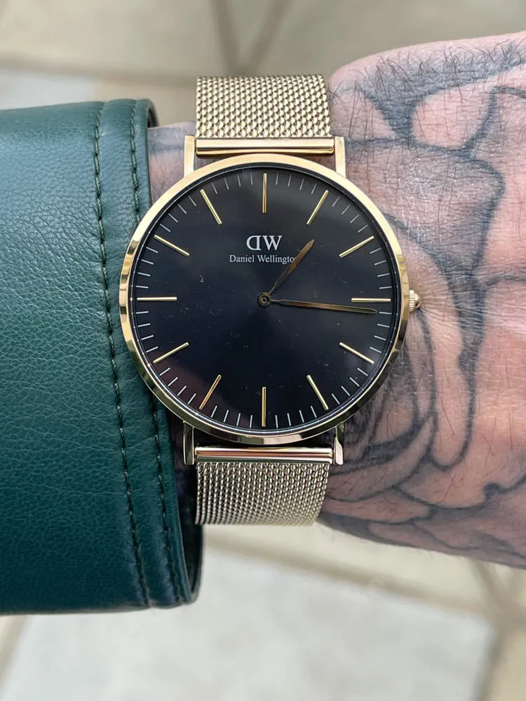 Daniel Wellington Classic Mesh Onyx 40mm Watch - Evergold