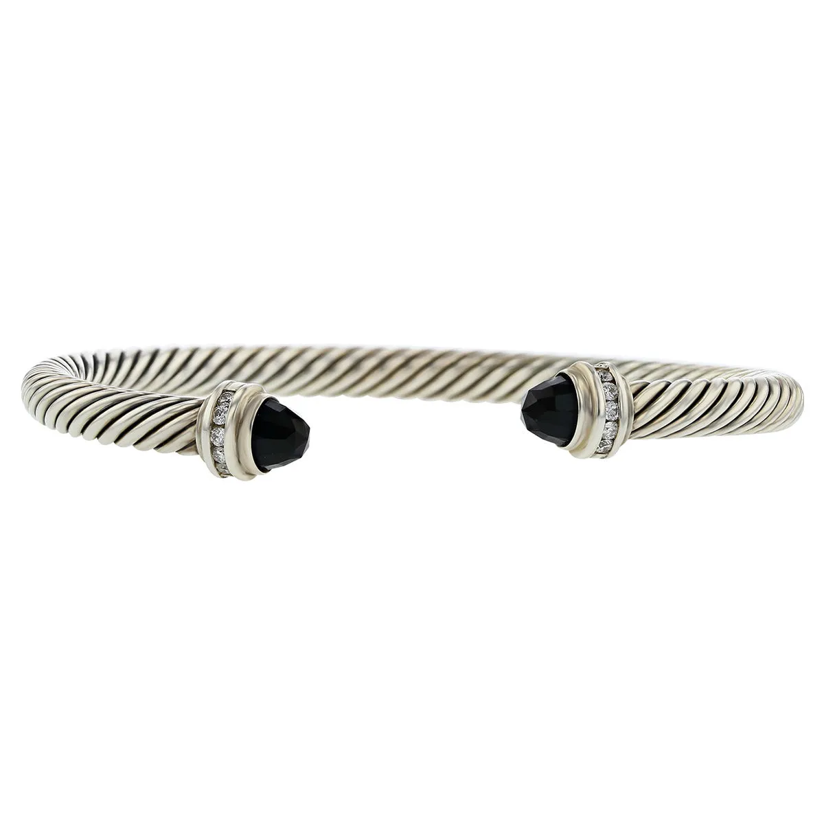 David Yurman Cable Classic Bracelet with Onyx and Diamonds